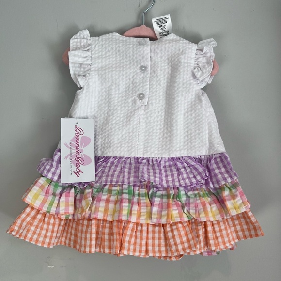 Bonnie Baby Matching Set Bunny Pastel Multicolour 12M Baby Girl NWT - Picture 4 of 6